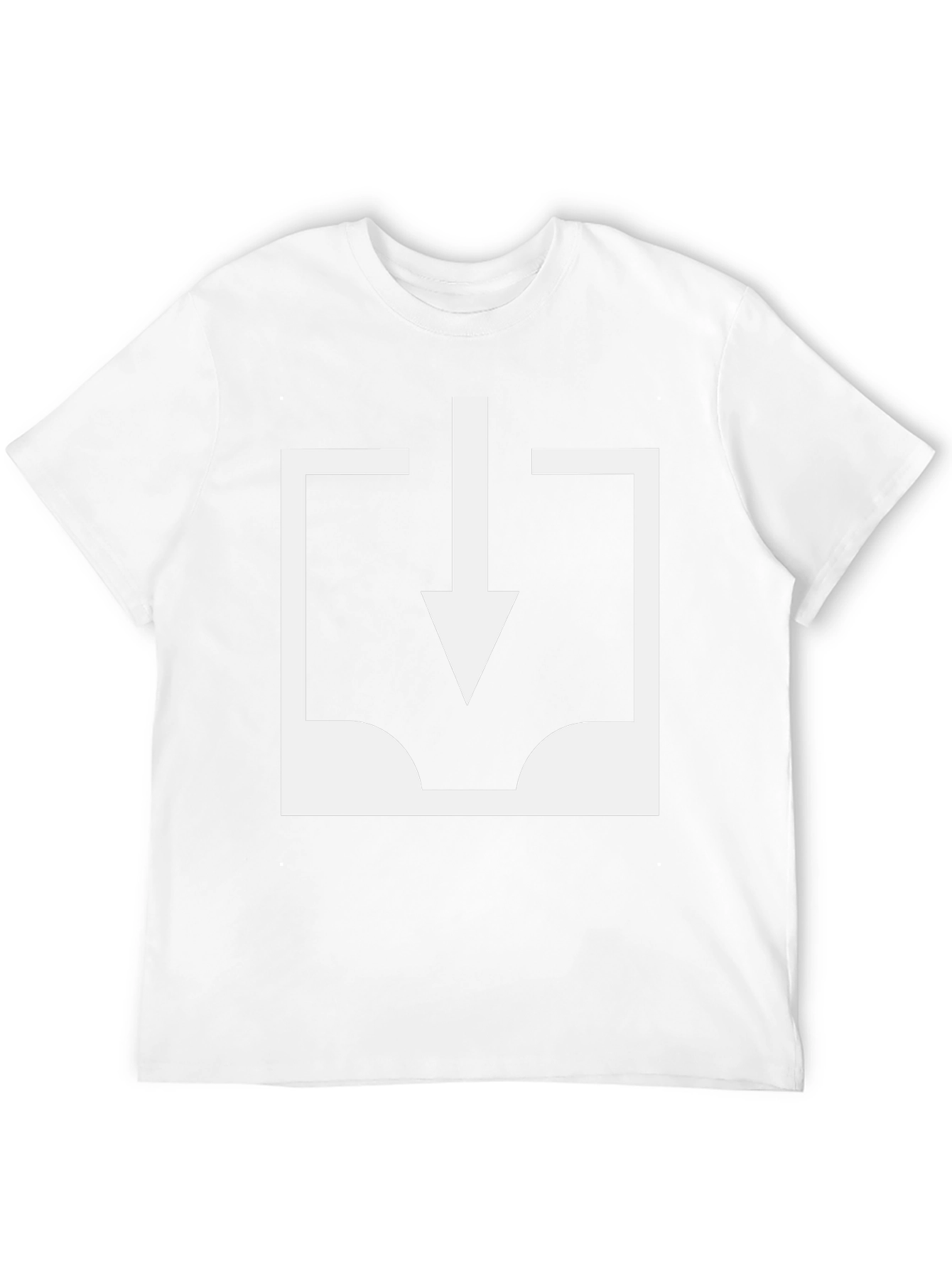 Black T-Shirt with White Download Icon