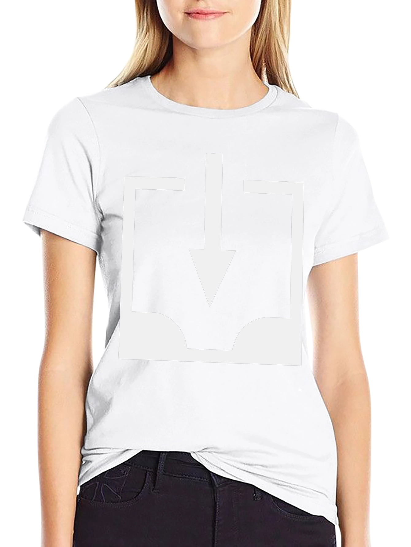 Black T-Shirt with White Download Icon