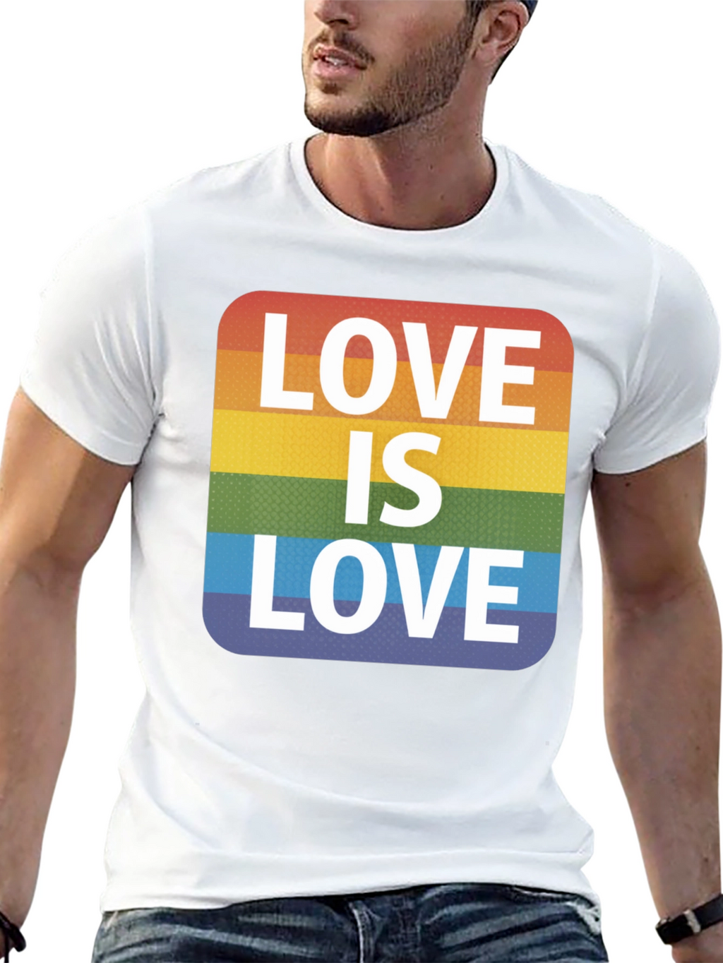Love is Love Rainbow Graphic Tee - Black