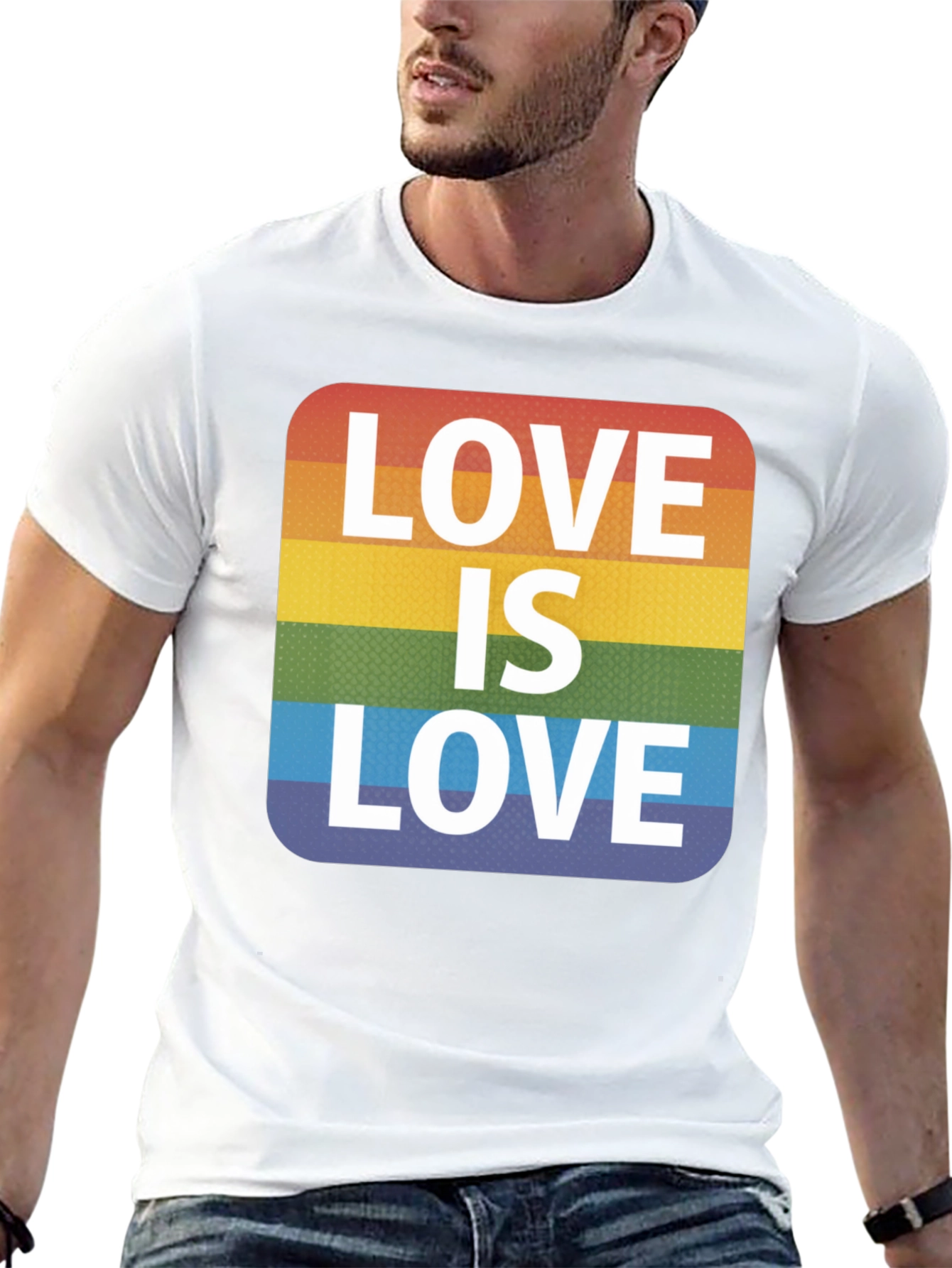 Love is Love Rainbow Graphic Tee - Black