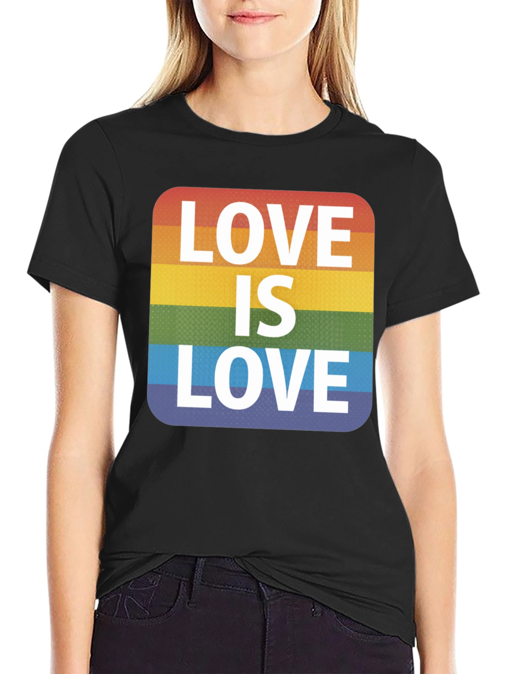 Love is Love Rainbow Graphic Tee - Black