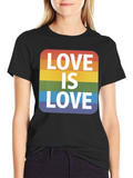 Love is Love Rainbow Graphic Tee - Black