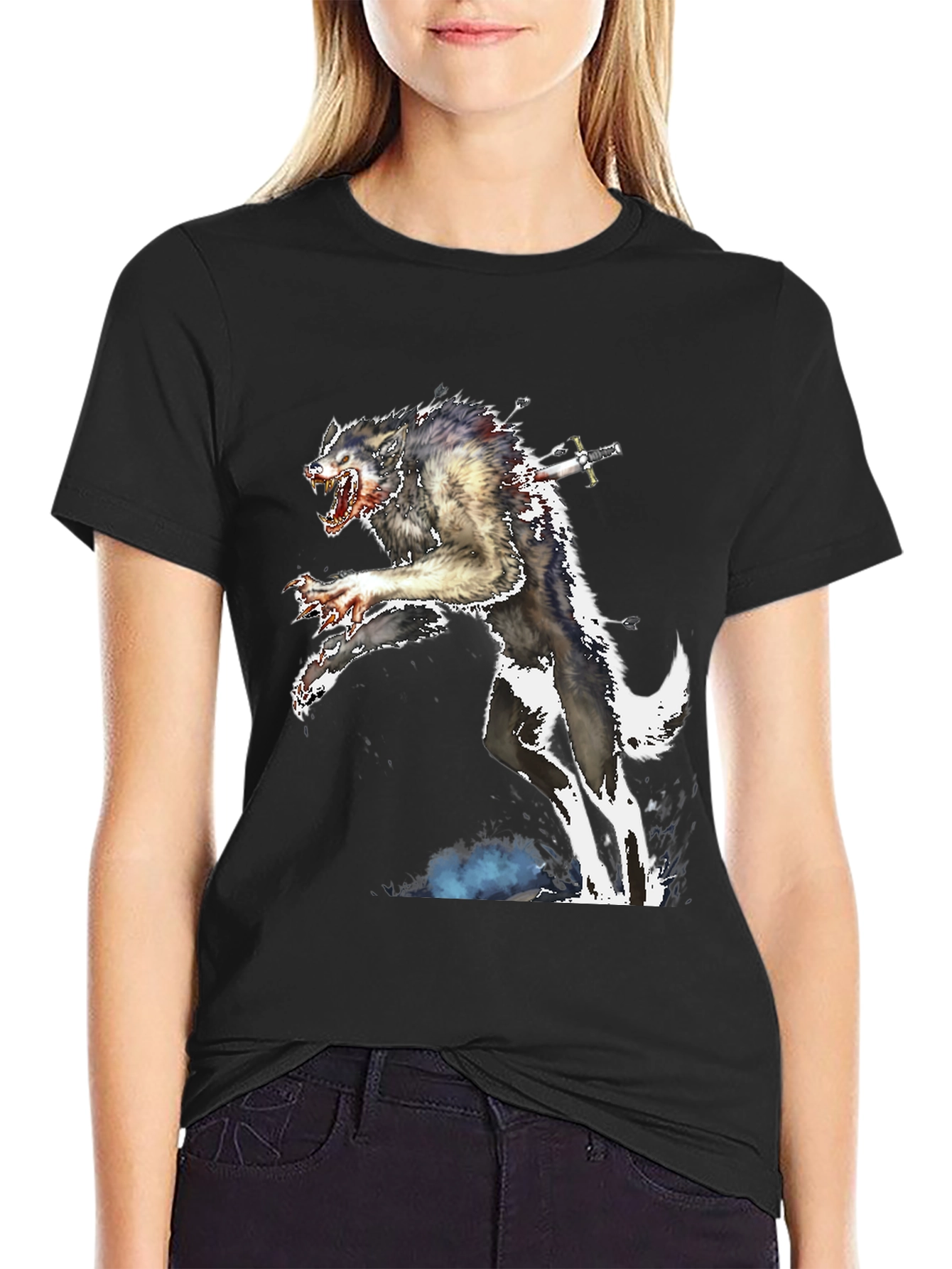 Werewolf Sword T-Shirt - Creature Design Tee