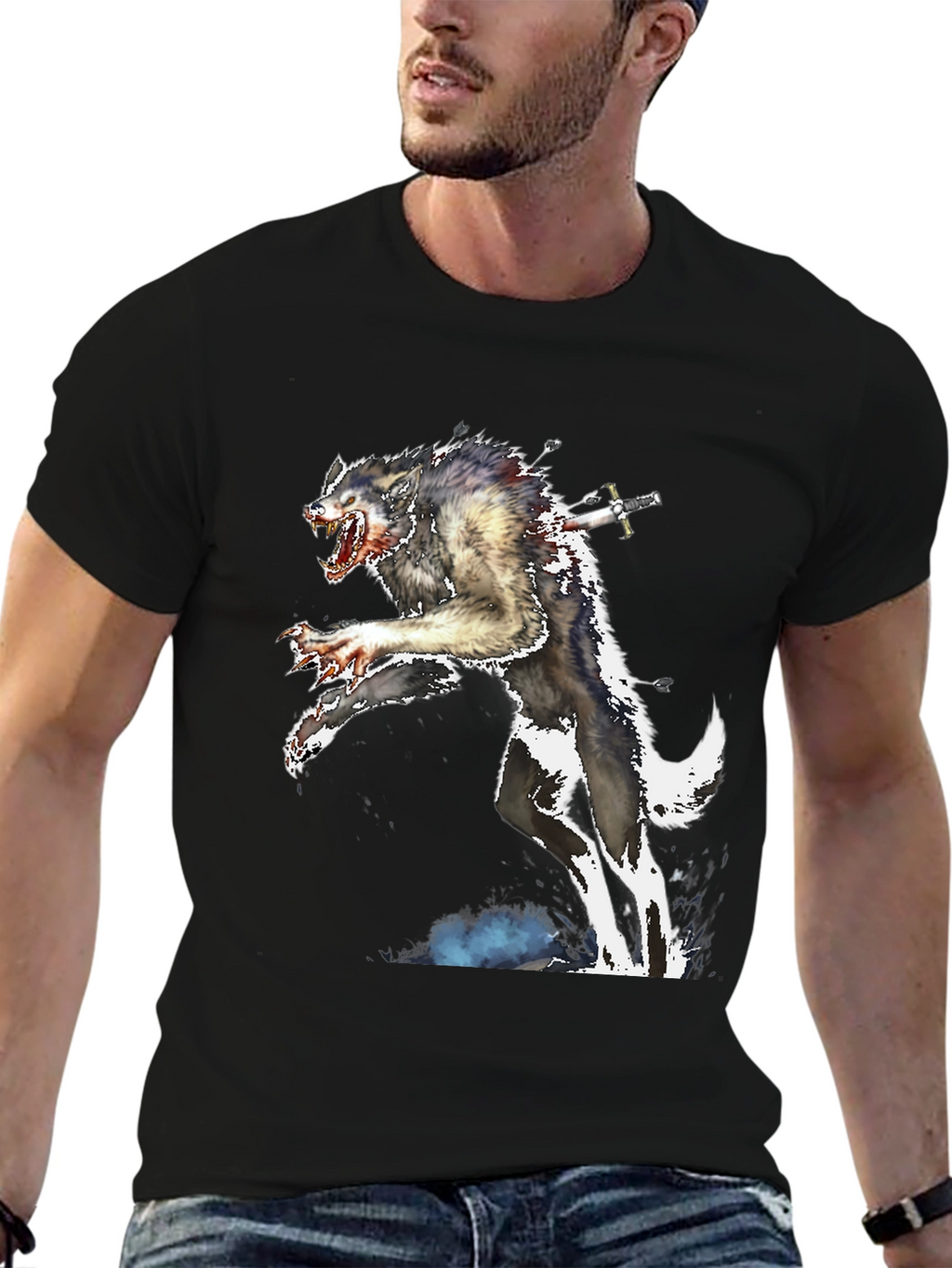 Werewolf Sword T-Shirt - Creature Design Tee