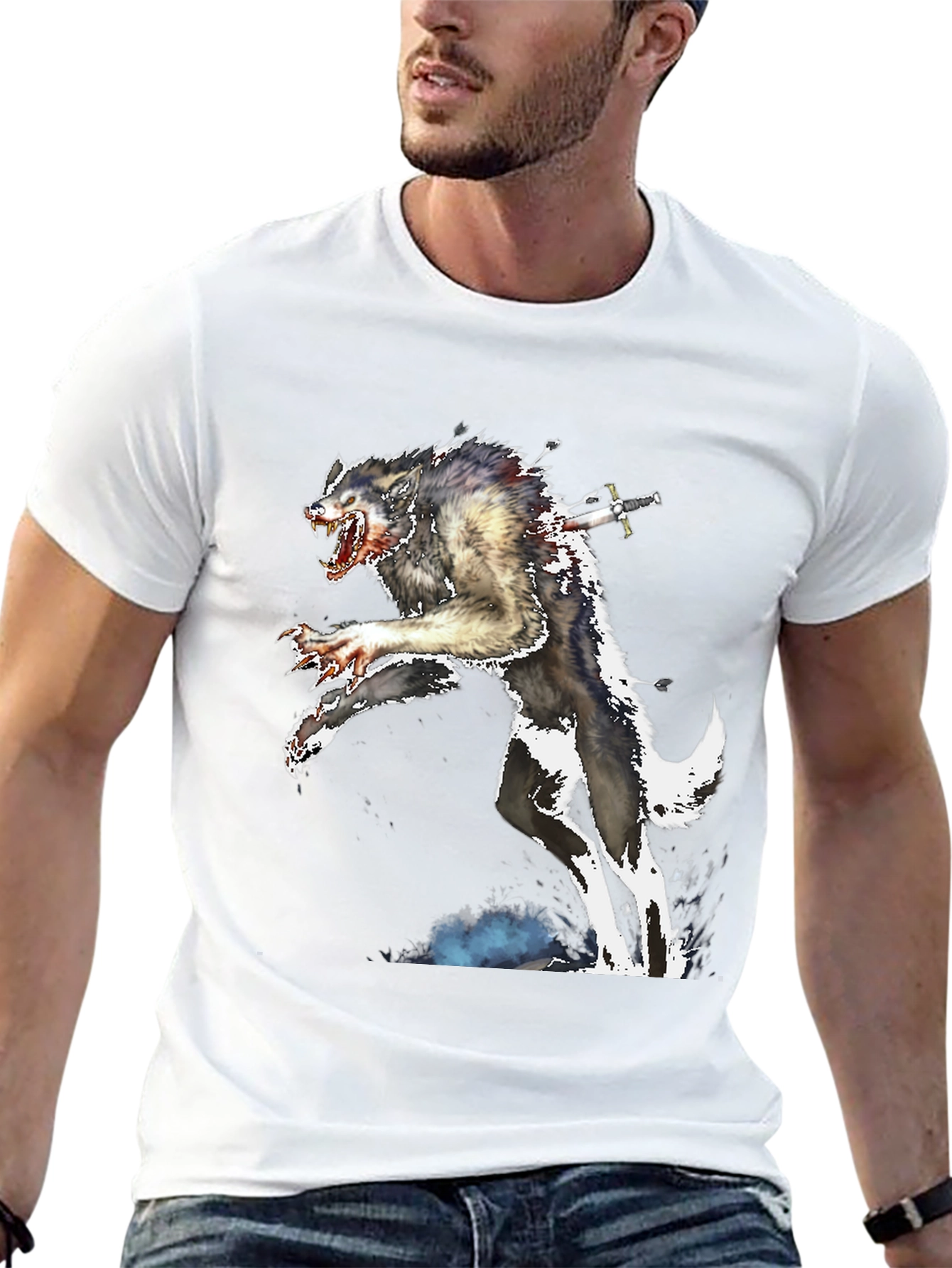 Werewolf Sword T-Shirt - Creature Design Tee
