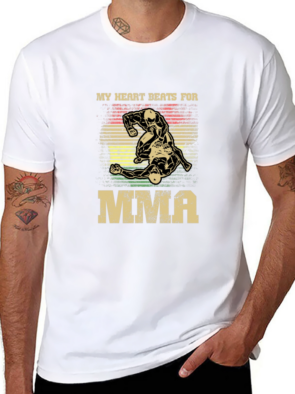 MMA Heartbeat T-Shirt - Mixed Martial Arts Fan Apparel