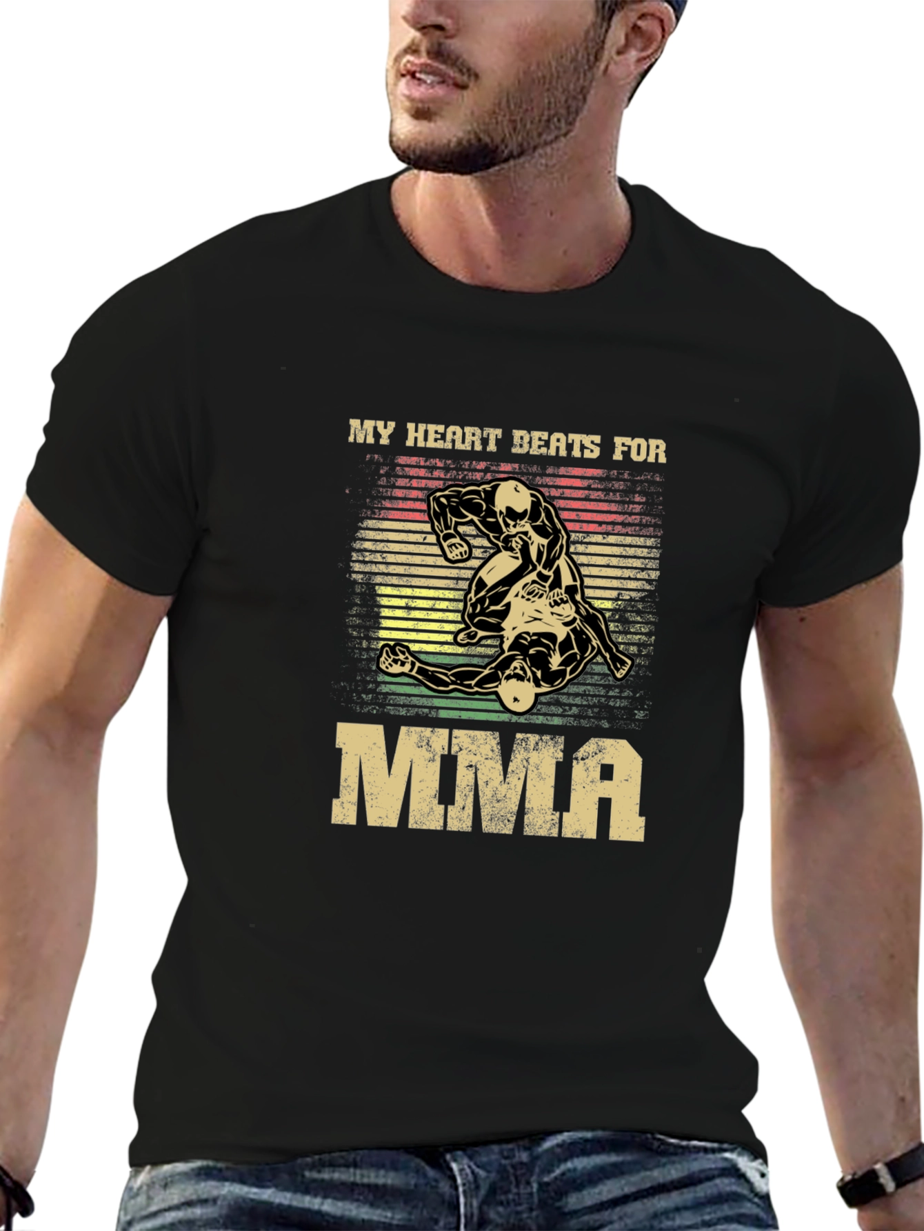 MMA Heartbeat T-Shirt - Mixed Martial Arts Fan Apparel