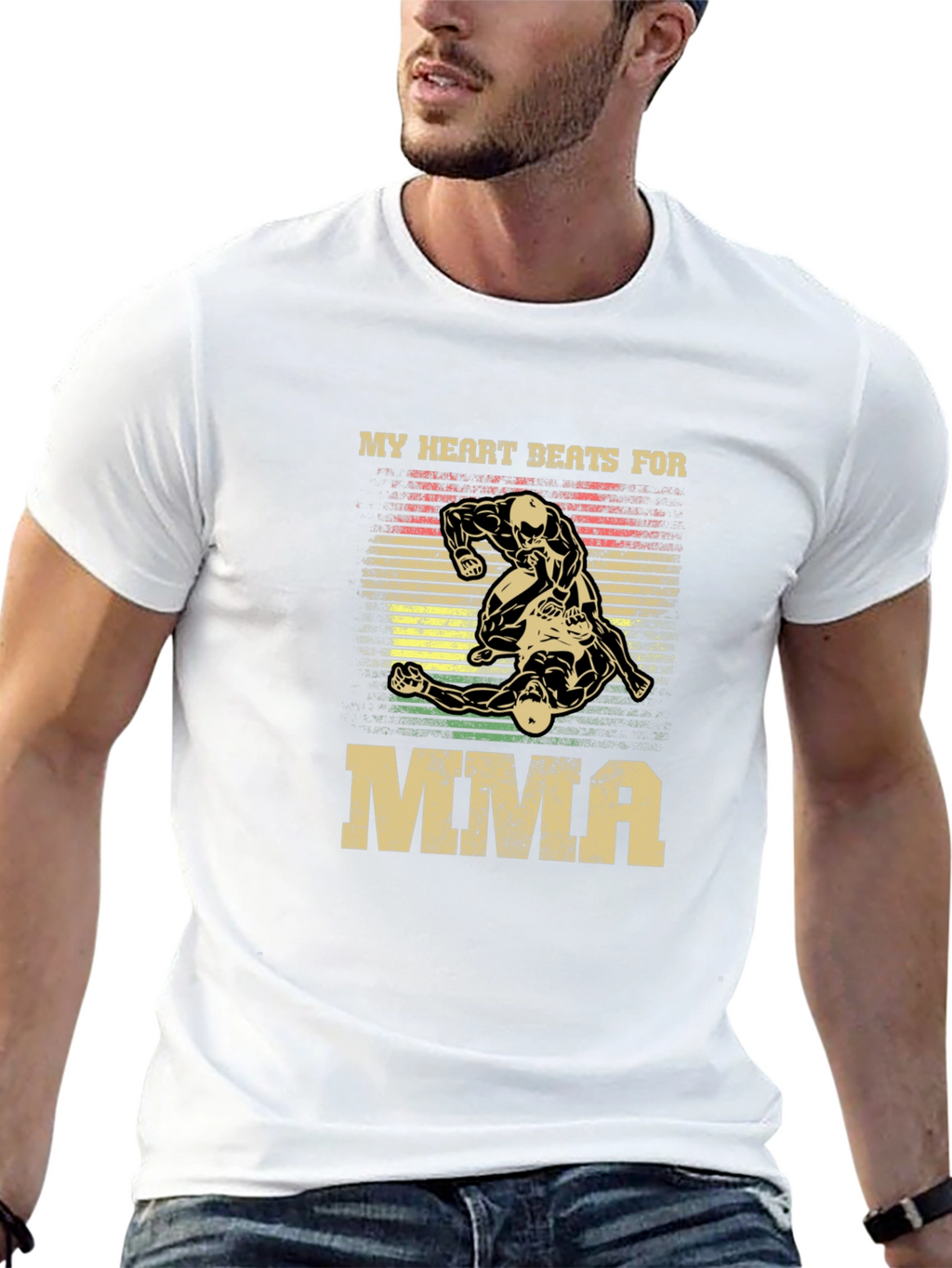 MMA Heartbeat T-Shirt - Mixed Martial Arts Fan Apparel
