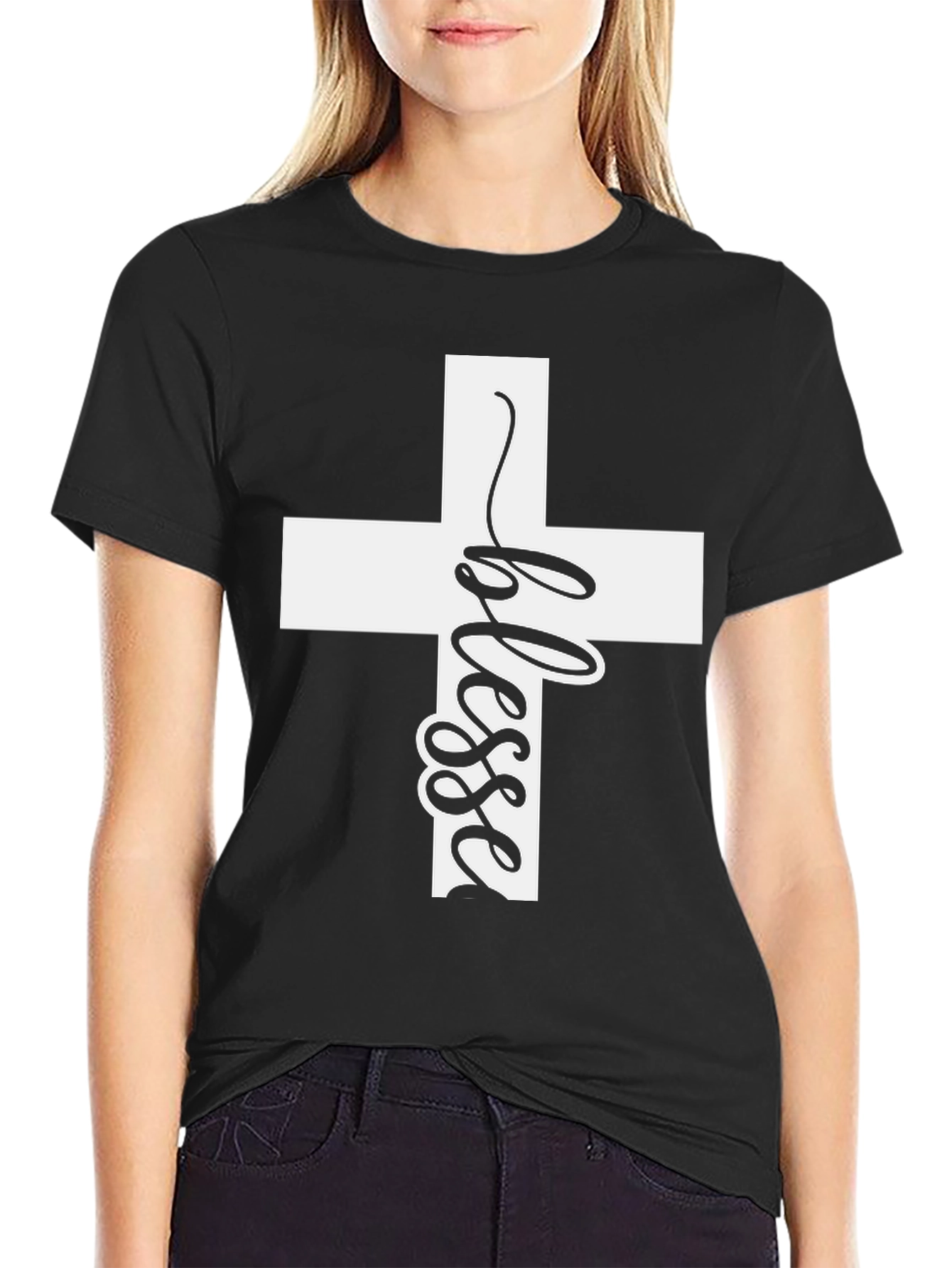 Blessed Cross Graphic T-Shirt - Christian Apparel