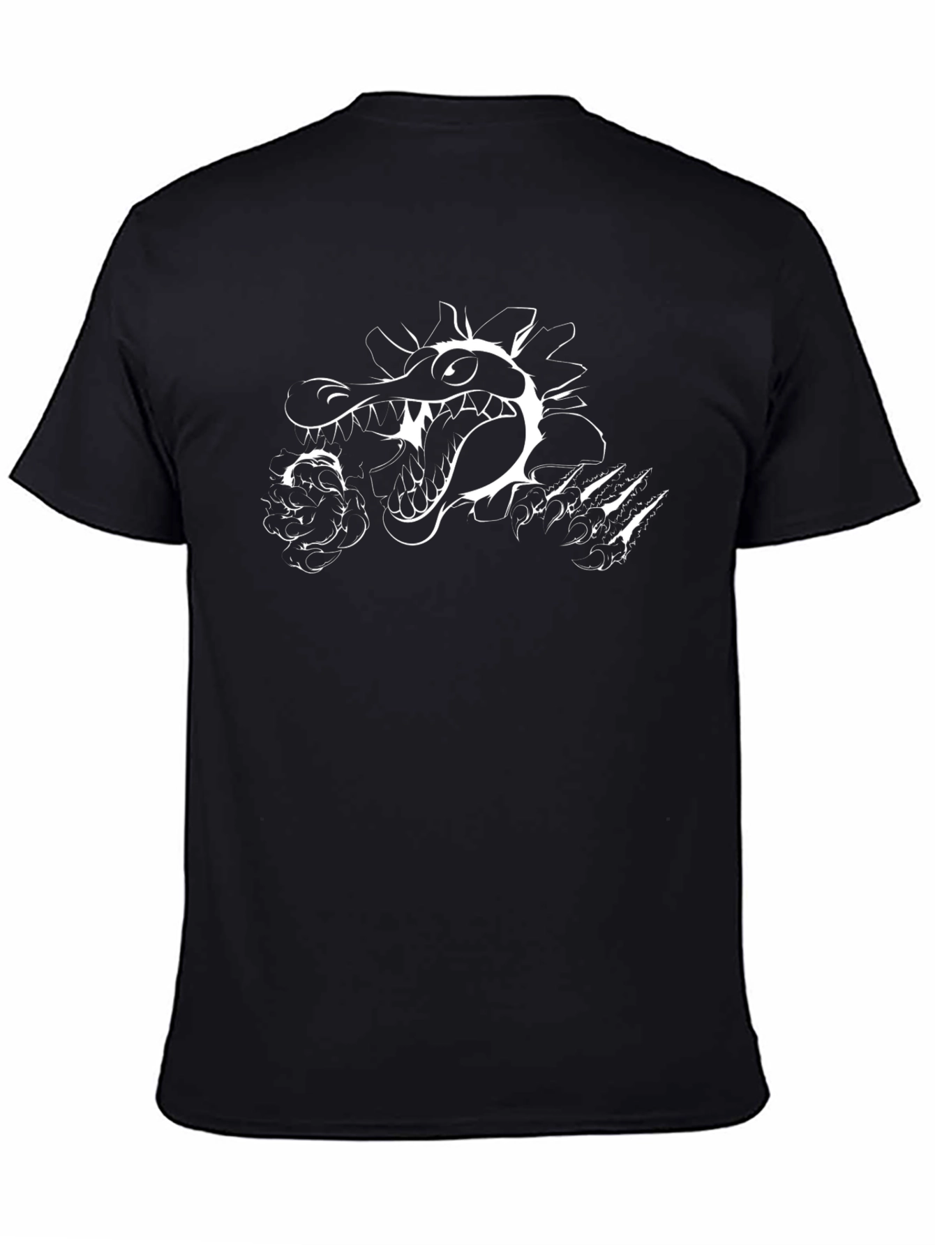 Black Graphic Tee - Crocodile Breaking Through
