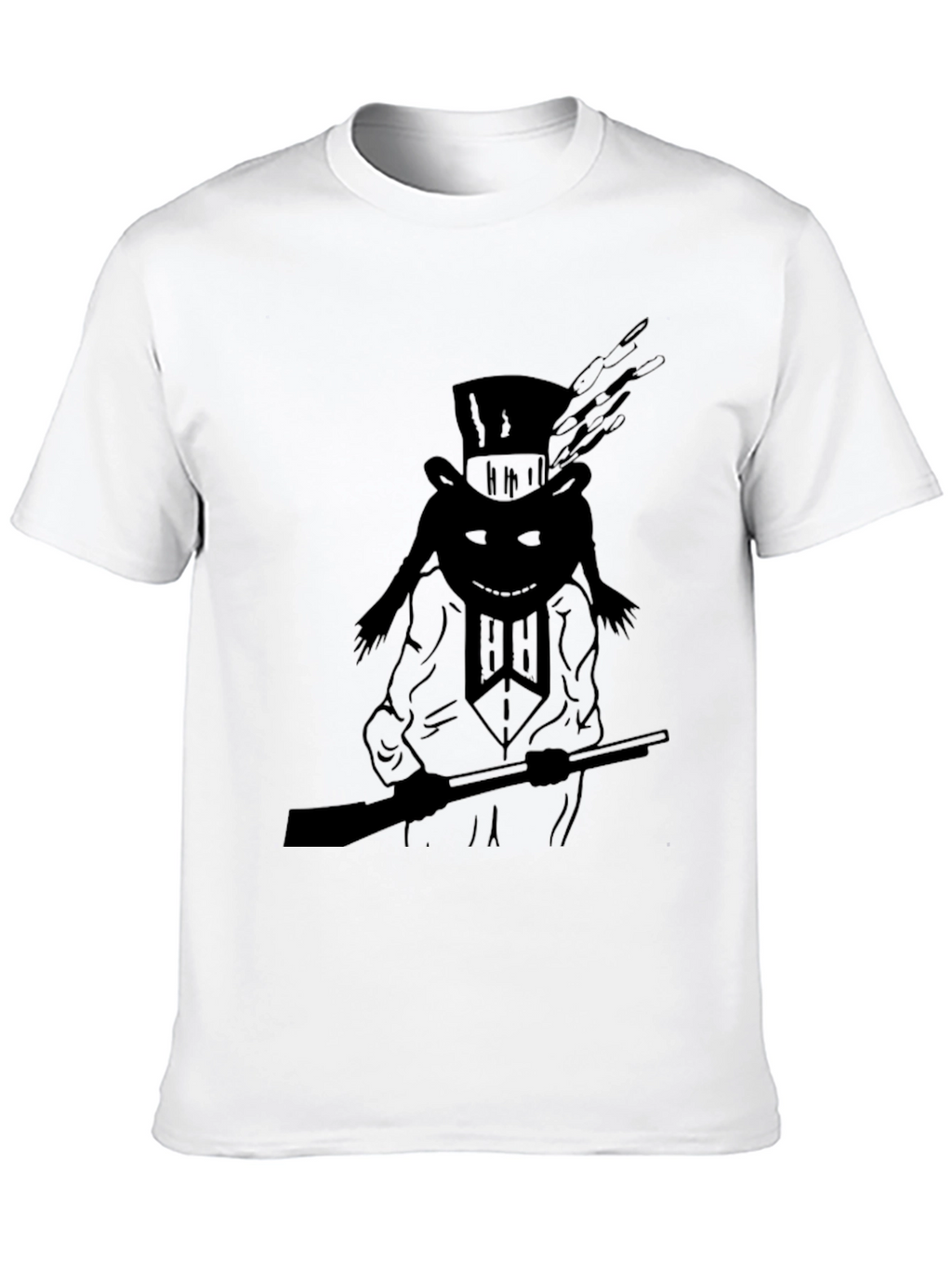 Black T-Shirt with Top Hat Hunter Graphic