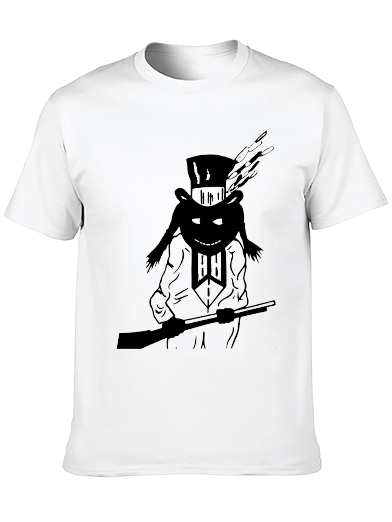 Black T-Shirt with Top Hat Hunter Graphic
