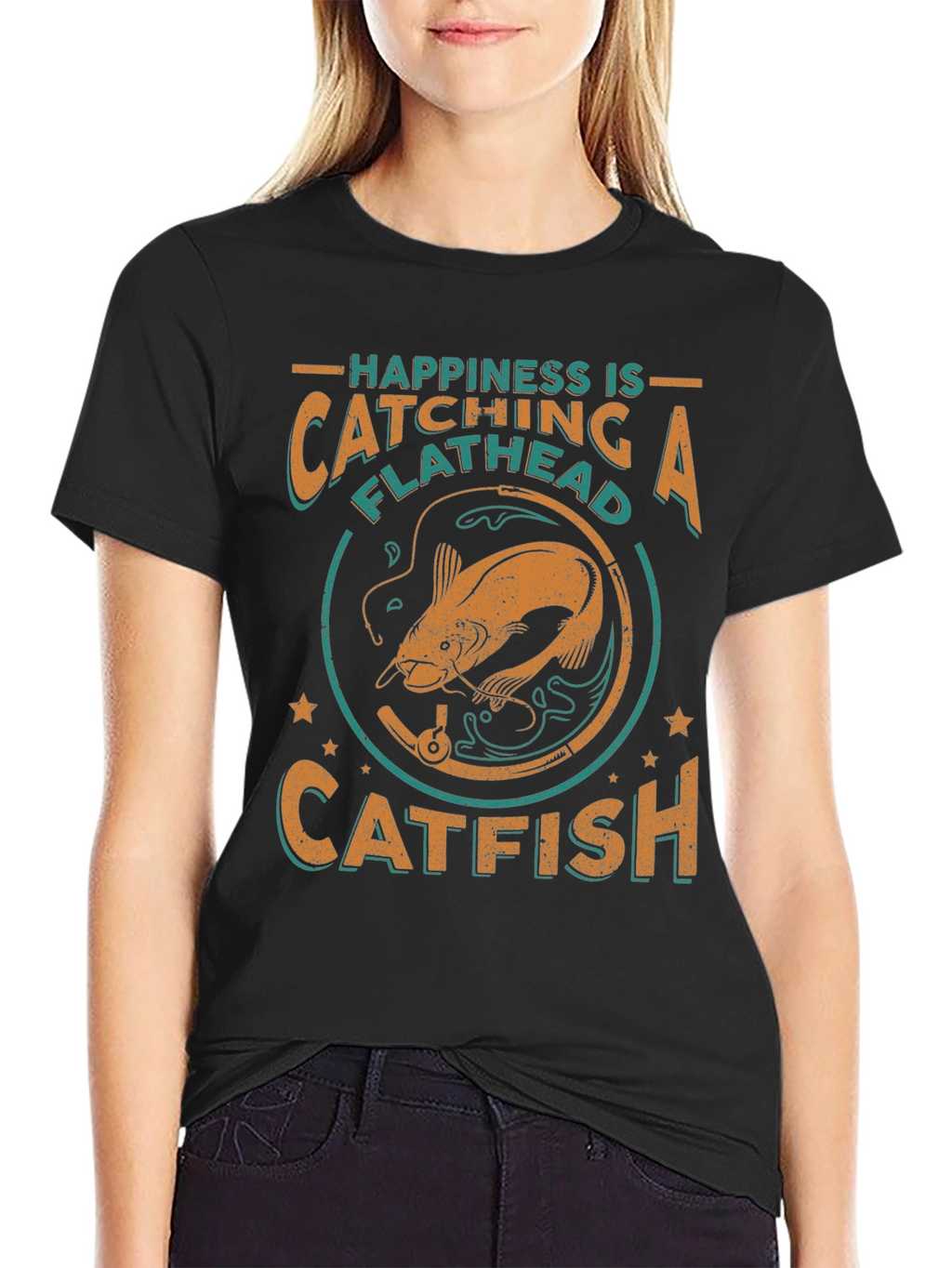 Happiness Catching Flathead Catfish Graphic Tee