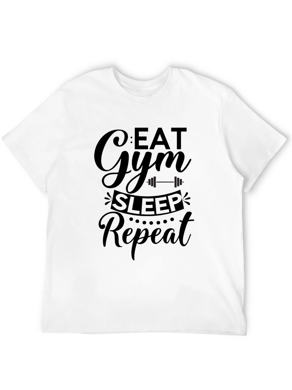 Eat Gym Sleep Repeat Mens Black Graphic T-Shirt