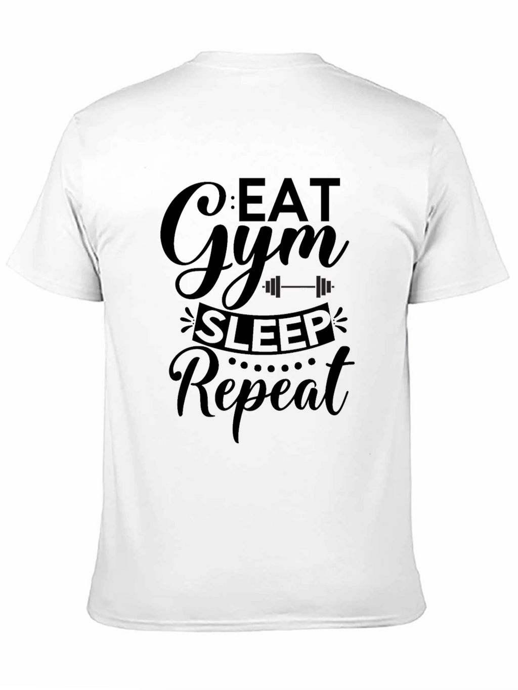 Eat Gym Sleep Repeat Mens Black Graphic T-Shirt