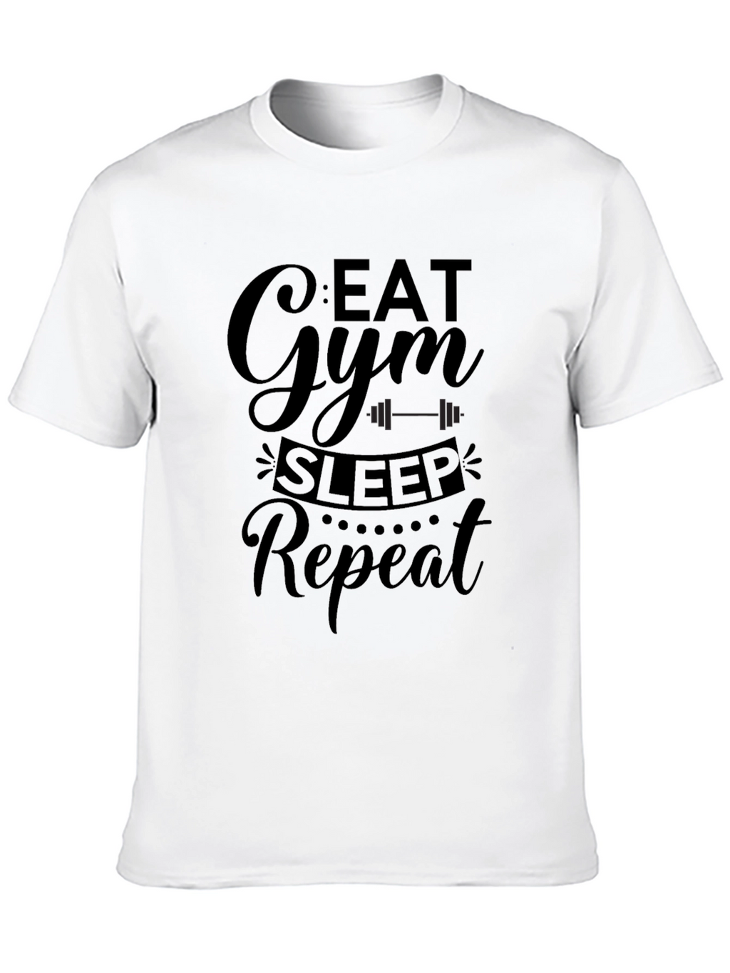 Eat Gym Sleep Repeat Mens Black Graphic T-Shirt