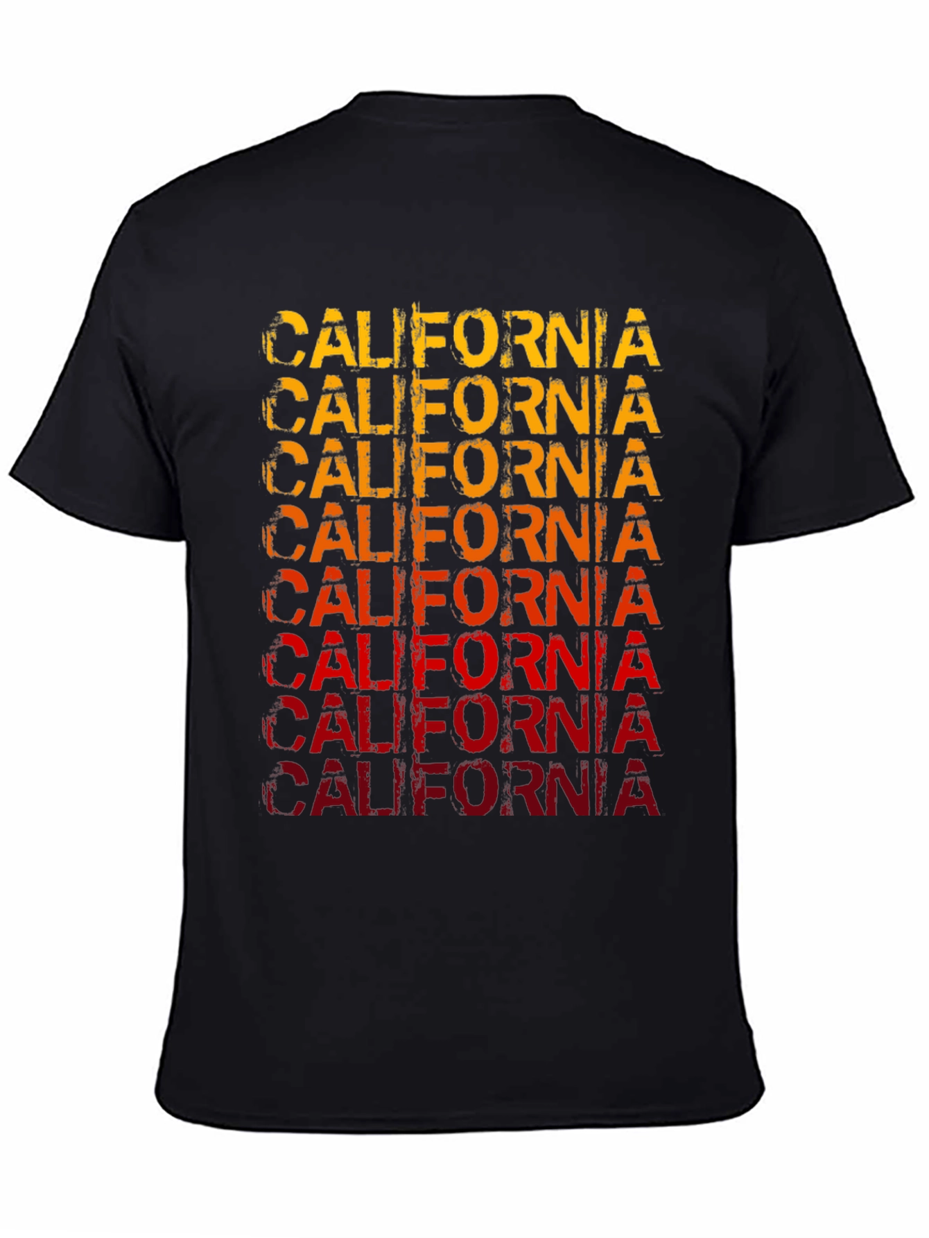 California Graphic Print Mens Black T-Shirt