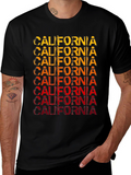 California Graphic Print Mens Black T-Shirt