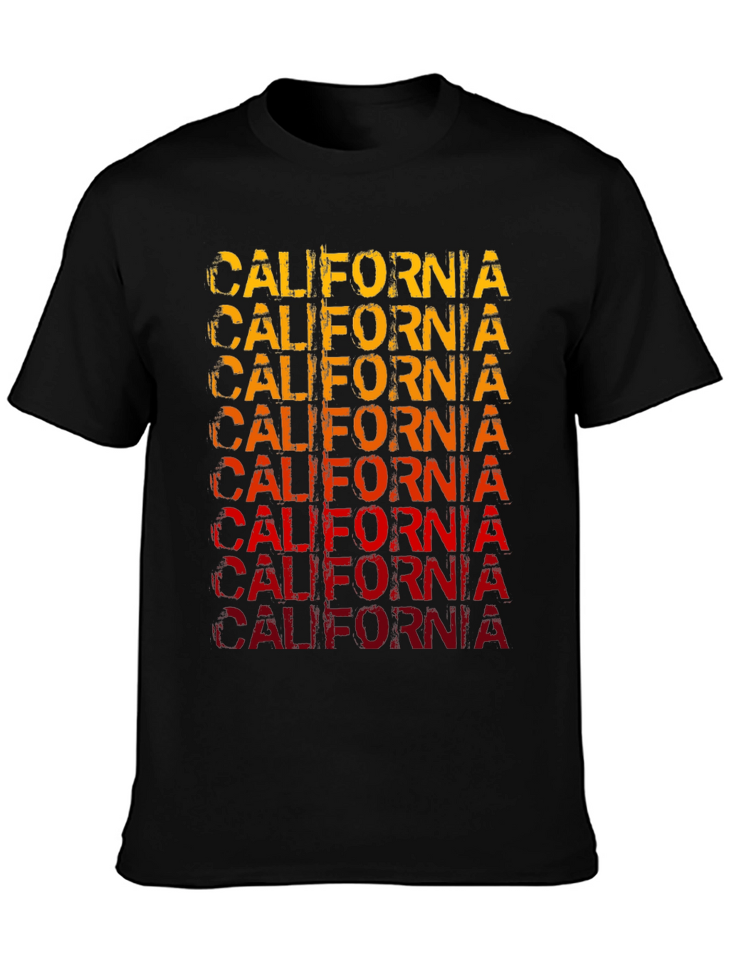 California Graphic Print Mens Black T-Shirt