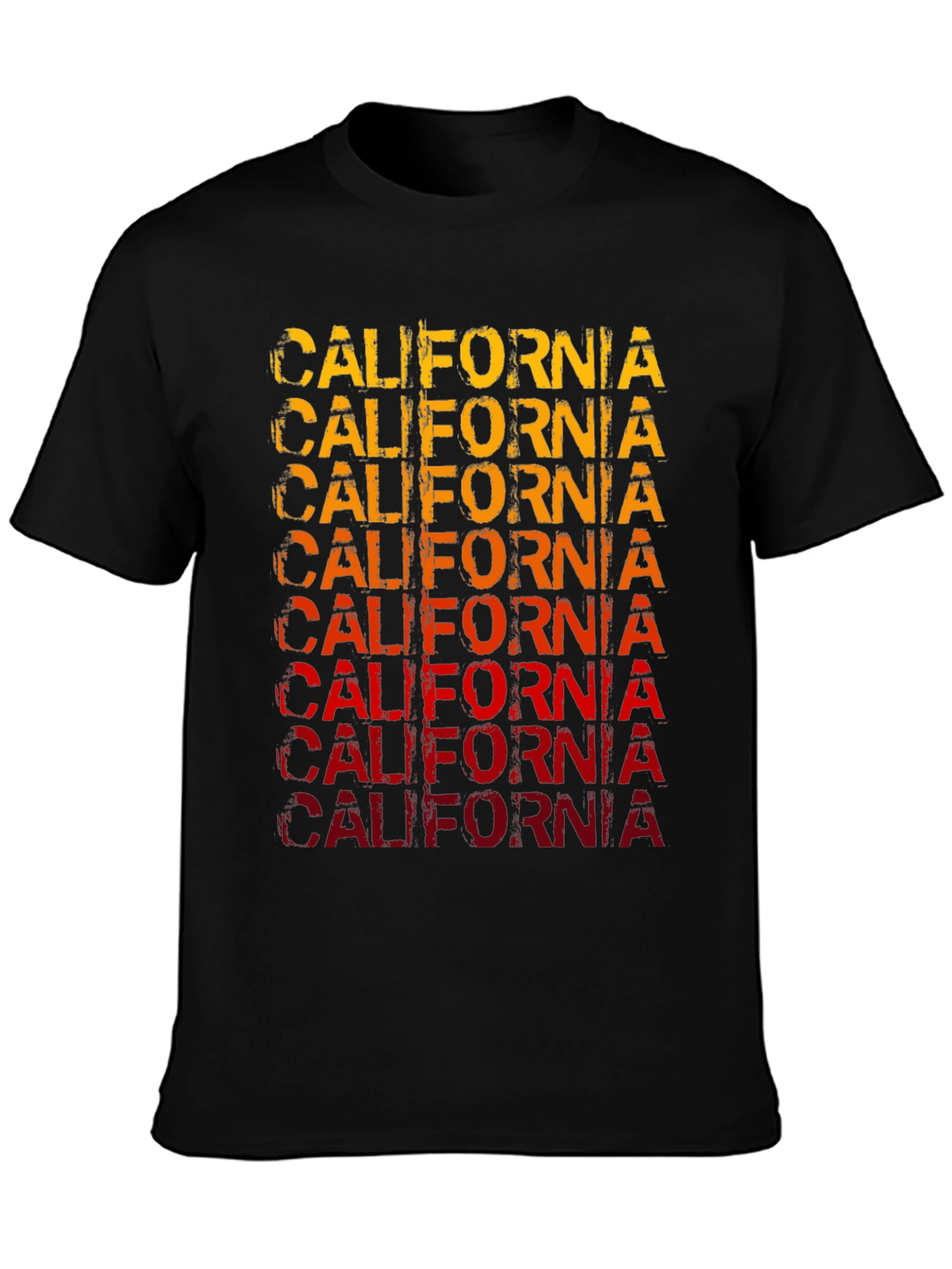 California Graphic Print Mens Black T-Shirt