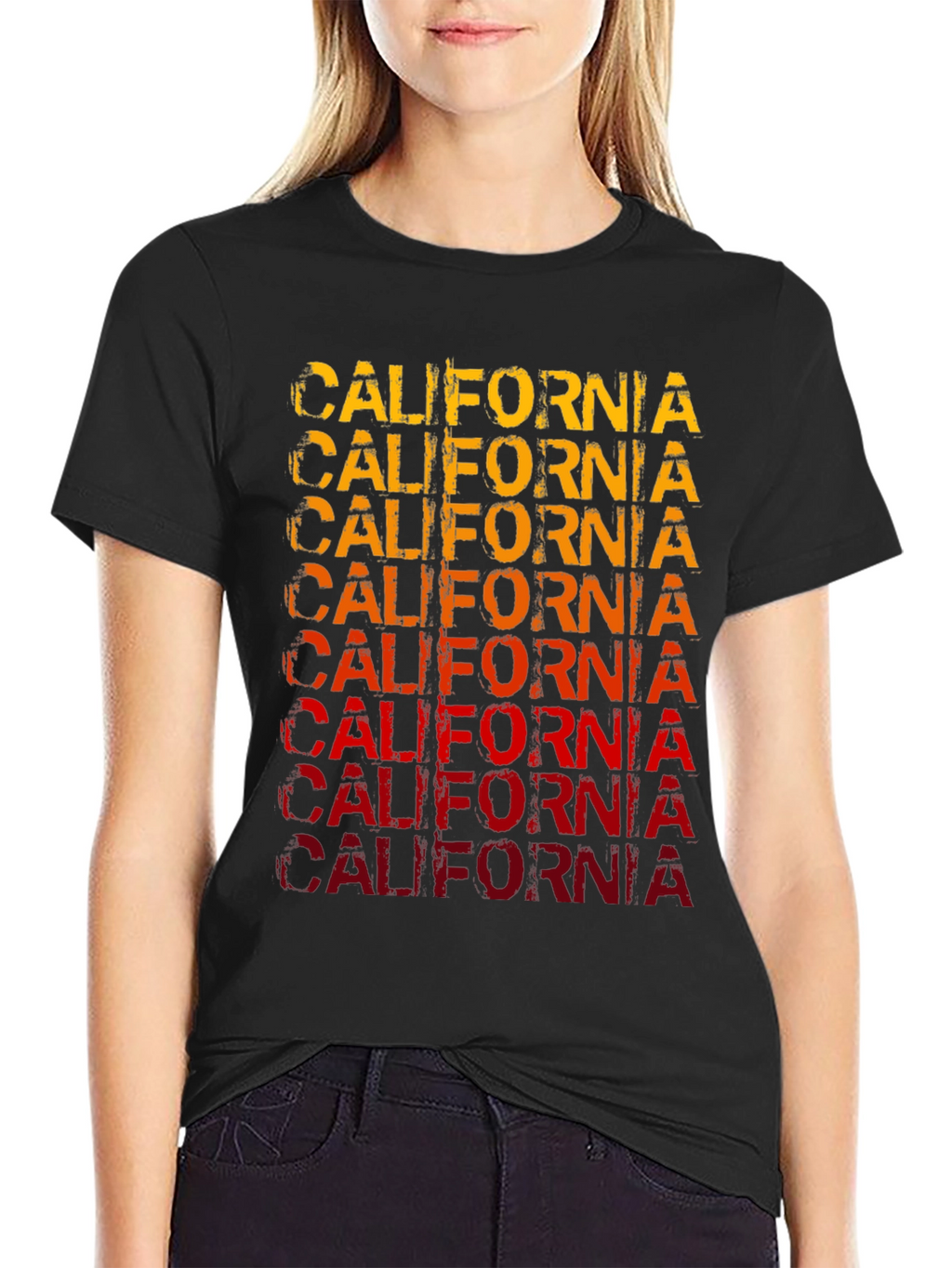 California Graphic Print Mens Black T-Shirt
