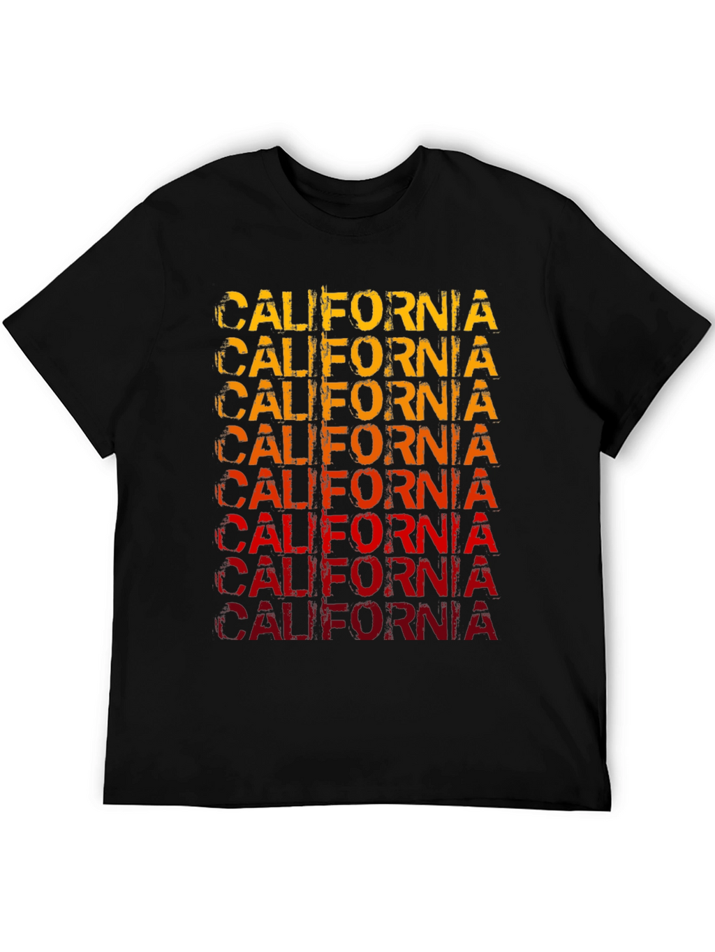 California Graphic Print Mens Black T-Shirt