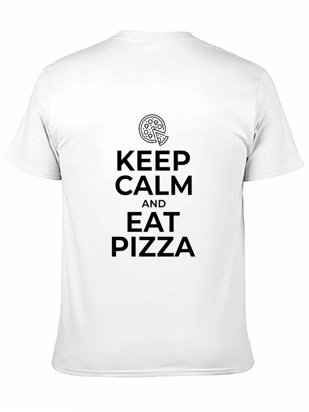 Keep Calm & Eat Pizza Black T-Shirt