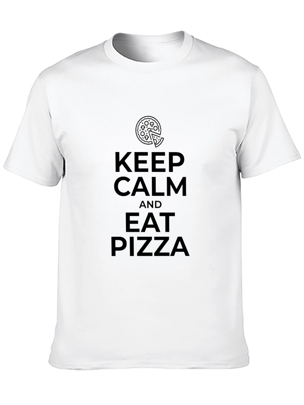 Keep Calm & Eat Pizza Black T-Shirt