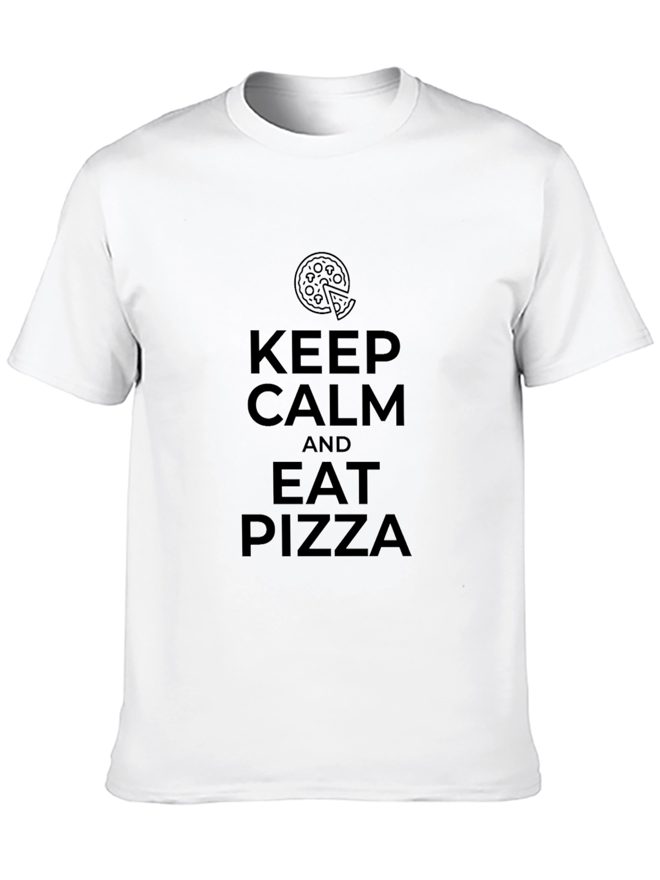 Keep Calm & Eat Pizza Black T-Shirt