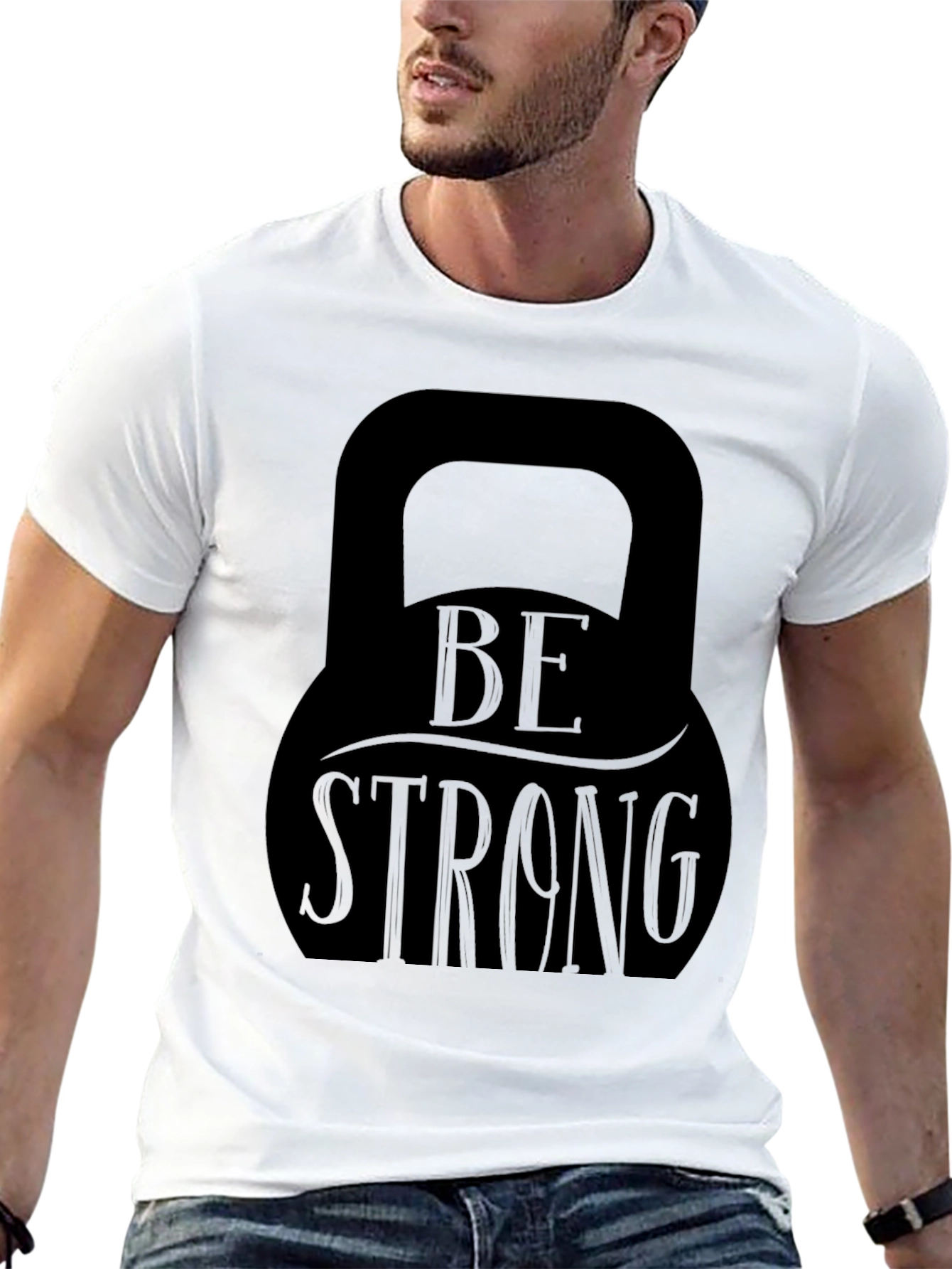 Be Strong Kettlebell Graphic T-Shirt - Fitness Apparel