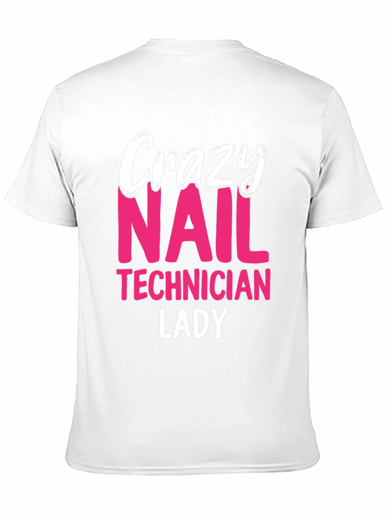 Crazy Nail Technician Lady T-Shirt - Black
