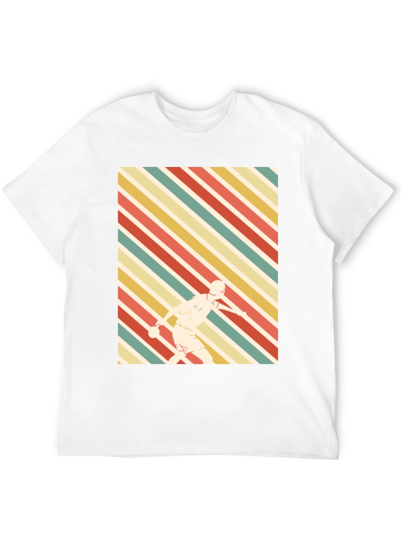 Retro Sports Tee - Striped Player Graphic