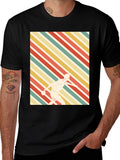 Retro Sports Tee - Striped Player Graphic