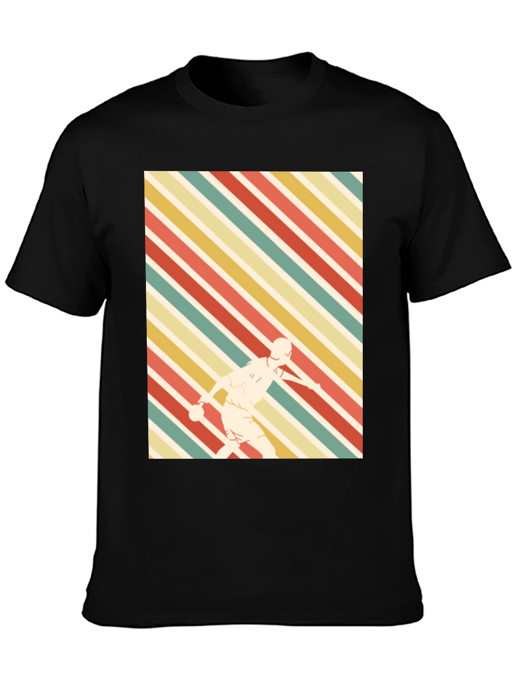 Retro Sports Tee - Striped Player Graphic