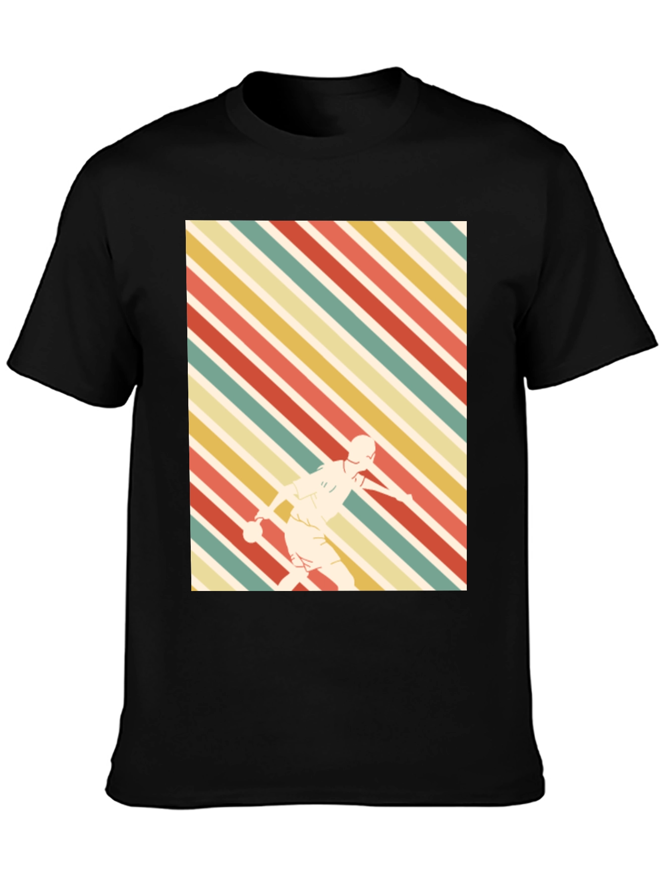 Retro Sports Tee - Striped Player Graphic