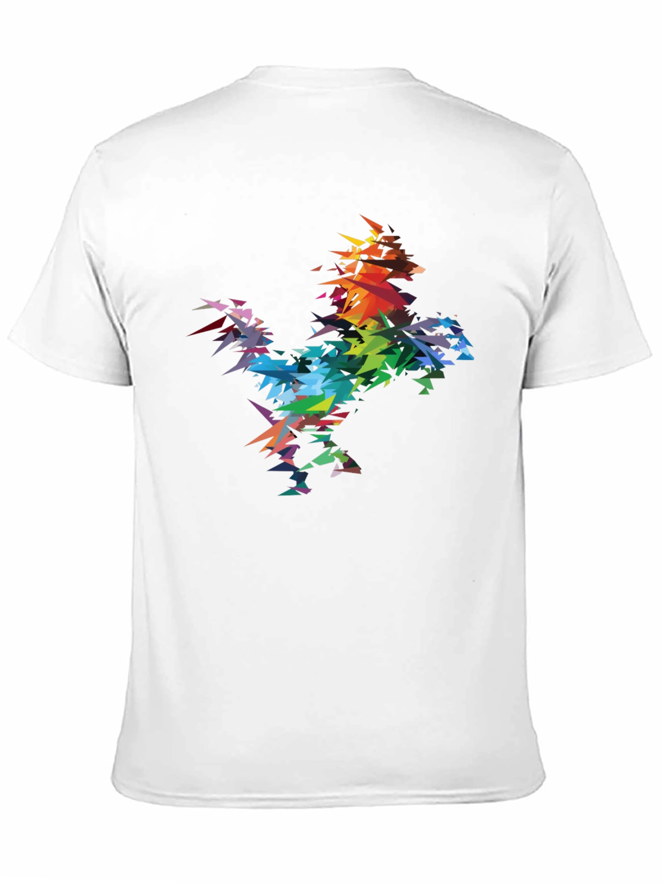 Abstract Geometric Rainbow Rooster Graphic Tee