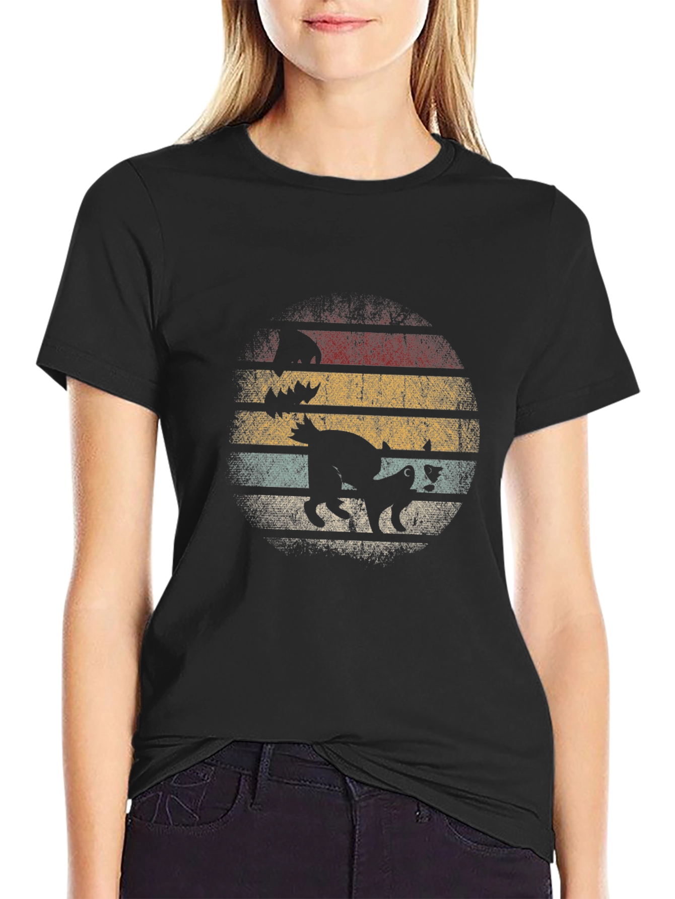Retro Halloween Cat T-Shirt