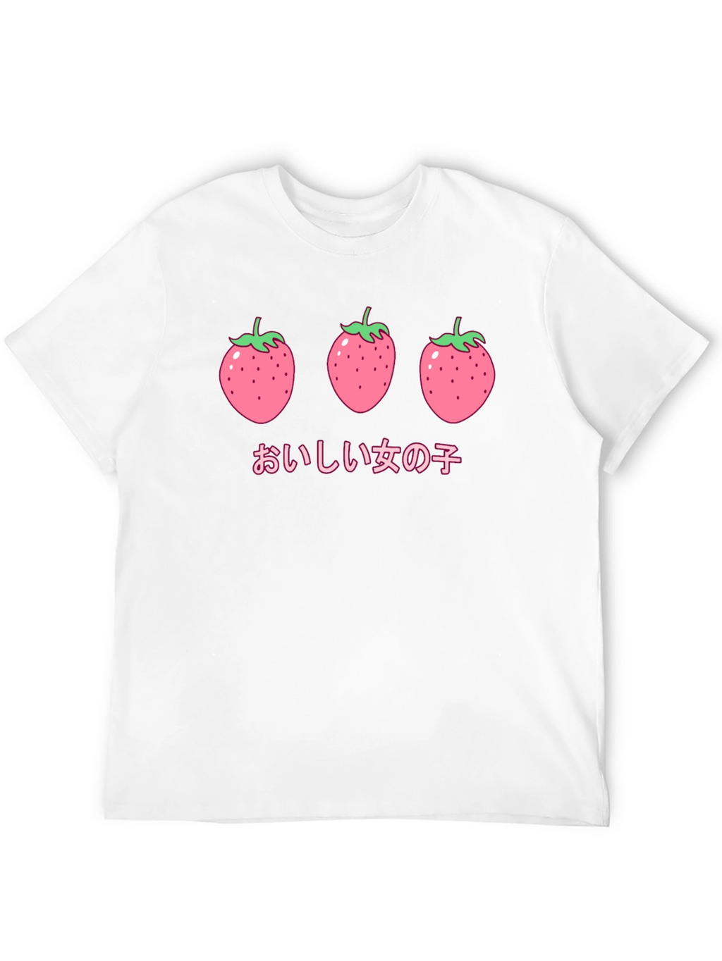 Strawberry Anime Graphic Black T-Shirt