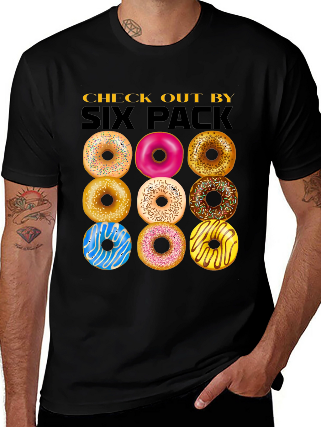 Donut Six Pack T-Shirt - Sweet Treat Graphic Tee