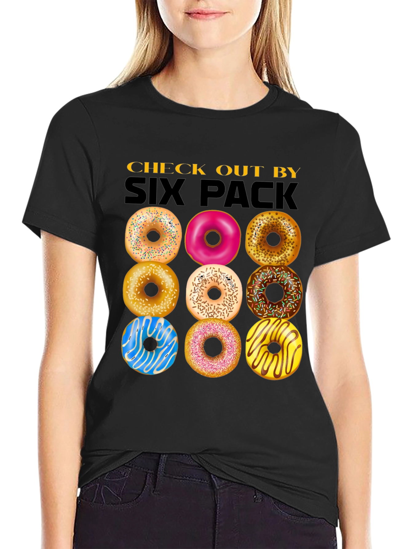 Donut Six Pack T-Shirt - Sweet Treat Graphic Tee