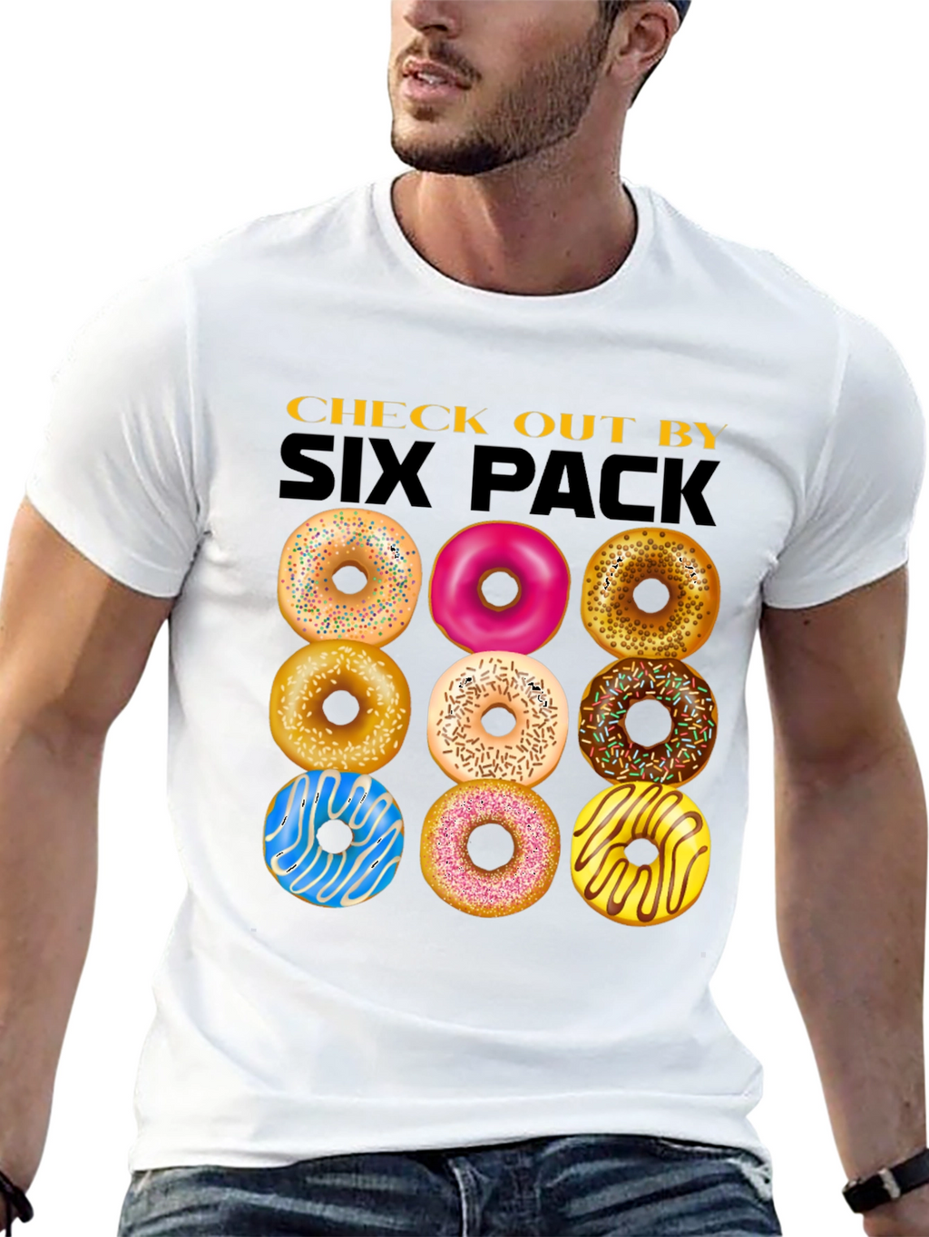 Donut Six Pack T-Shirt - Sweet Treat Graphic Tee