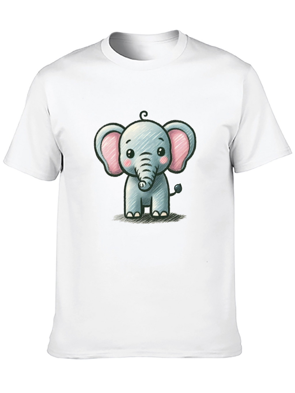 Cute Elephant Graphic Tee - Black Unisex T-Shirt