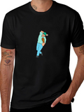 Baseball Pitcher Graphic Tee - Black Cotton Blend