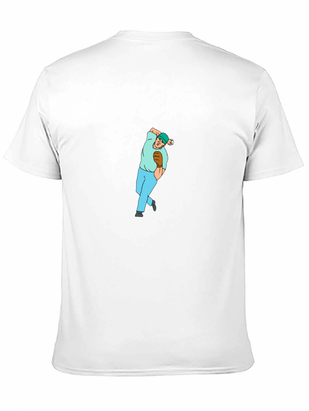 Baseball Pitcher Graphic Tee - Black Cotton Blend