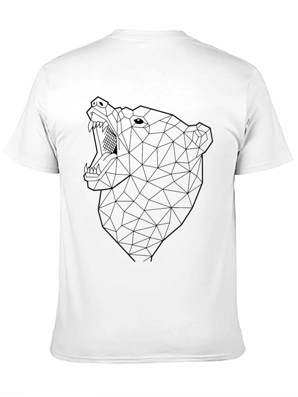 Geometric Bear Graphic Tee - Modern Mens Black T-Shirt