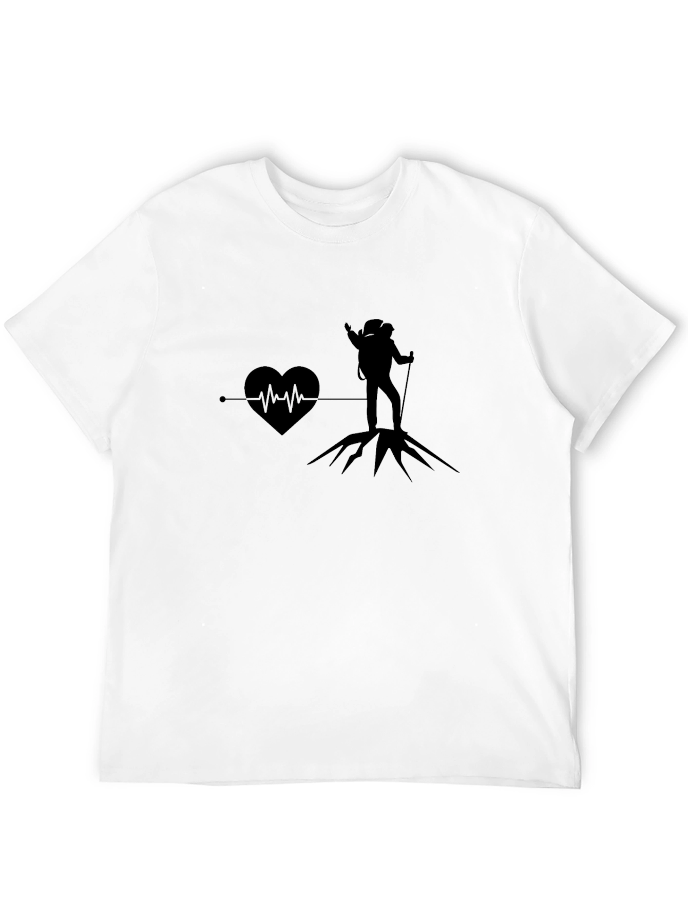 Hiking Heartbeat T-Shirt - Mountain Adventure