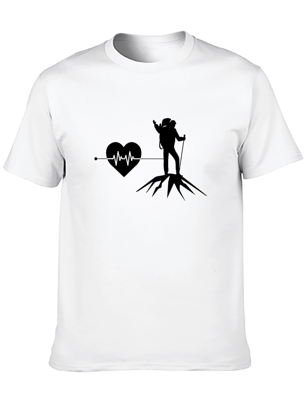 Hiking Heartbeat T-Shirt - Mountain Adventure