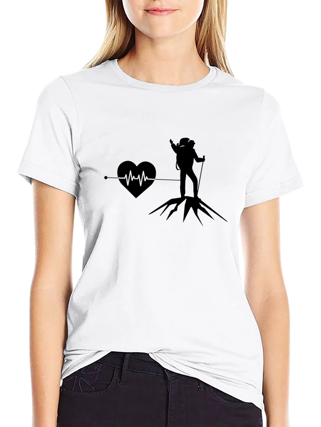 Hiking Heartbeat T-Shirt - Mountain Adventure