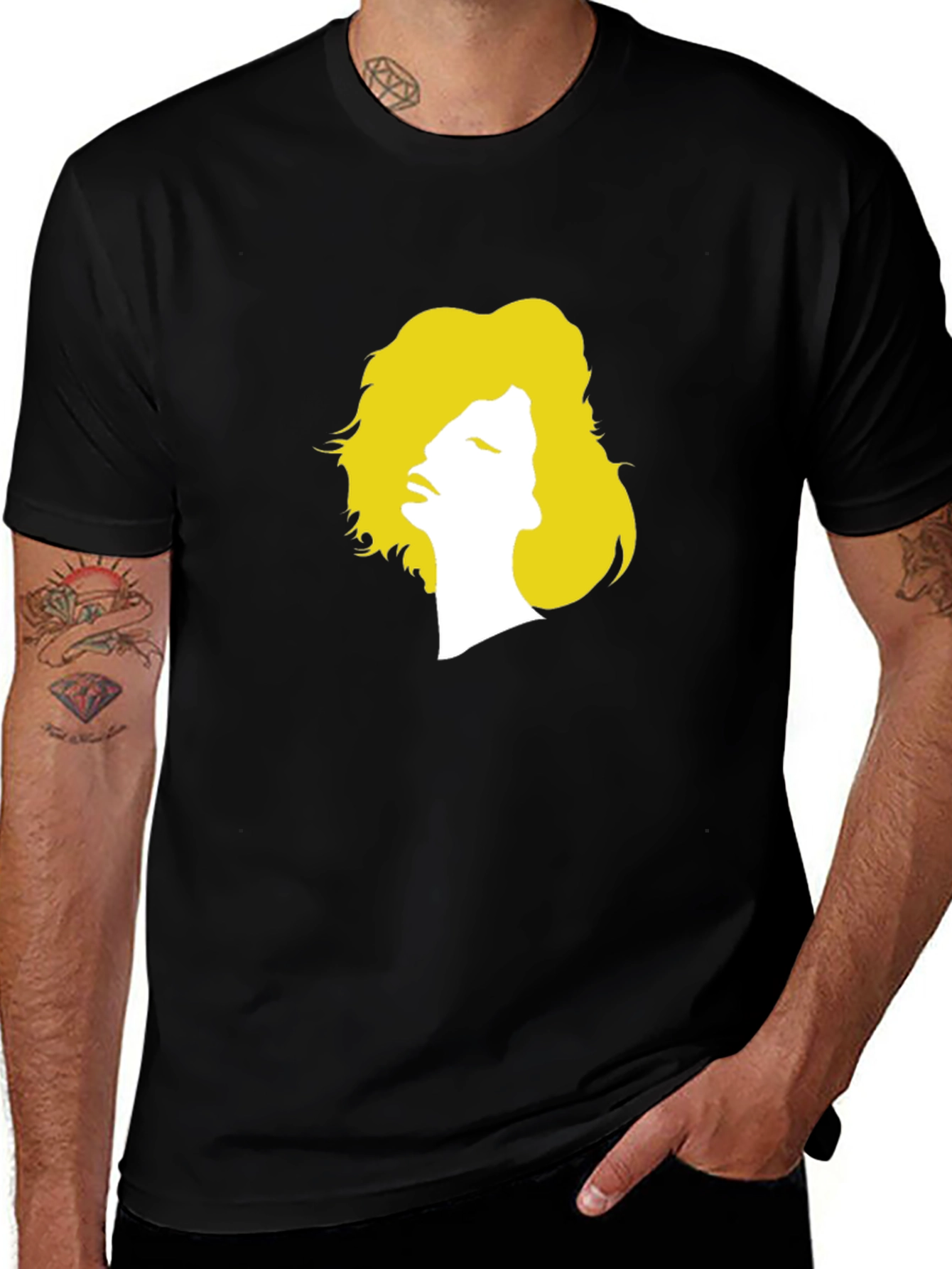 Silhouette Graphic Print Tee - Unisex Black T-Shirt