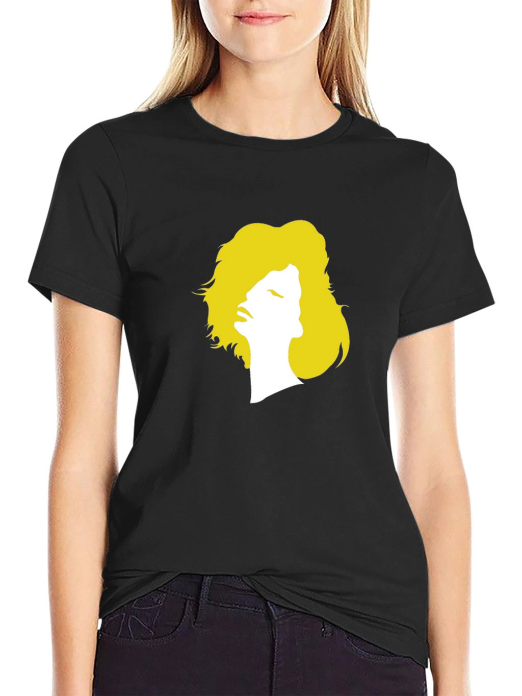 Silhouette Graphic Print Tee - Unisex Black T-Shirt